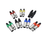 10Pcs connector audio plug microphone plug 3pin speaker connector male & female colour mic connector IDGTTLDF(Blue female10pc)