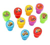 10Pcs Construction Vehicle Stamper Kid Educational Stamping Tool for Kid Art Craft Classroom Reward and Notebook Journal Teacher Reward Stamper Set