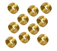 10Pcs Copper Compression Oval Copper, 15mm Tube OD Compression Sleeves Ferrules for Water/Gas Lines, HVAC Systems
