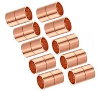 10pcs copper couplings for plumbing: wall thickness 0.8mm/1mm, welded connection, inner diameter 6.35mm to 32mm(ID22*T0.8mm)
