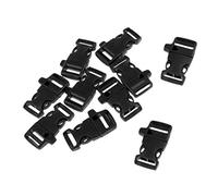 10pcs Cord Bracelet Side Release Buckle Survival Whistle 5.5x3.5cm Black