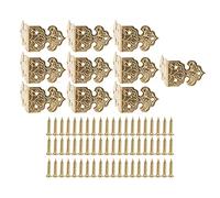 10PCS Corner Decorative Protectors Vintage Desk Edge Safety Bumpers Decorative Jewelry Box Corner for Furniture Cabinet[Brass] Corner Shelves