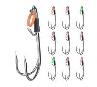 10pcs Corrosions Resistant Double Hook High Carbon Steel Soft Lures Hook For Strong Penetration And Rusts Resistance High Strength Fishing Hook