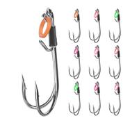 10pcs Corrosions Resistant Double Hook High Carbon Steel Soft Lures Hook For Strong Penetration And Rusts Resistance High Strength Fishing Hook