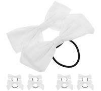 10pcs Cotton Bow Hair Ties White Thin Elastic Hair Rope