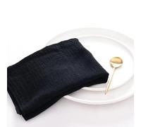 10pcs Cotton Cloth Napkins Gauze,for Wedding Decor Everyday Use Dinner Tea Towel Table Village Christmas Napkin(Black)