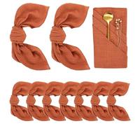 10Pcs Cotton Napkins 16.5 X 16.5" Soft Cloth Napkins Washable Table Napkins Cloth Reusable Dinner Napkins Boho Napkins Burnt Orange