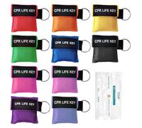 10PCS CPR Face Shields Keychains,Portable CPR Mask Keychain,Emergency Rescue Masks with One-Way Valve,CPR Face Shield Mask for First Aid & Choking Relief & AED Training