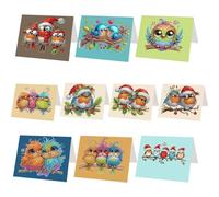 10PCS Crazy Birds 5D Diamond Painting Greeting Card Kits DIY Animal Diamond Art Cards with Envelopes Humor Paint Card for Adults DIY Craft Family Friend Birthday Xmas Gifts