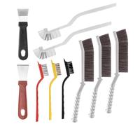 10Pcs Crevice Cleaning Brush Set, Hard Bristle brush Grout Cleaning Brushes - Multi-Purpose Narrow Scrub Brush Kit for Bathroom Tile, Kitchen Sink, Cup, Teapot, Blender & Tight Spac