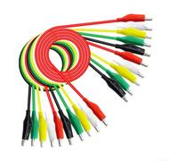 10PCS Crocodile Clip Test Leads 500mm Double Ended for jumper Cables for Electrical Testing - 5 Color Copper for clad Steel Wire Lab Kit