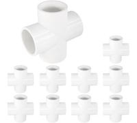 10Pcs Cross 4 Way Inner Diameter 32mm PVC Fitting Build Heavy Duty Greenhouse Frame Furniture Connectors