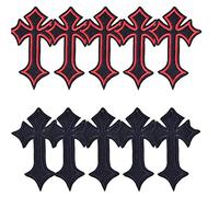 10pcs Cross Embroidered Patches for Clothes Sewing Supplies Decorative Badges Applique Ironing Clothing Red/Black Cross