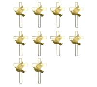 10pcs Crossed Cake Toppers With Doves Symbol For Baptisms Celebration Religious Holiday Dessert Decoration Wedding Doves Cake Toppers