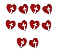 10PCS Crossed Love Heart Enameled Pin Brooch Pin For Hat Clothes Craft Project Making Kits Badge Crafting Accessories Brooch For Handmade Headpiece