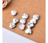 10Pcs Crystal Rose Quartz Heart Stone Amethyst Tigers Eye Home Decor Crafts Love Gems DIY Gift (Color : White, Size 10pcs) Gemstone Stone