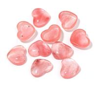 10PCS Crystals and Gemstones Set, Healing Crystals Love Hearts - Natural Cherry Quartz Lapis Lazuli, Crystal Gifts for Women, Reiki Yoga Meditation Decor DIY