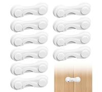 10Pcs Cupboard Locks for Children,Baby Proof Child Safety Cupboard Locks,Plastic Child Locks for Cabinets Drawer Door Fridge Locks for Kids Baby Strong Adhesive Baby Locks for Kitchen Furniture