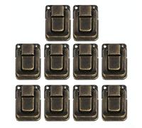 10PCS Curved Metal Latches, Antique Design for Wooden Boxes and Luggage Storage (Green Bronze)