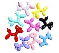 10PCS Cute Balloon Dog Charm Pendant For Handmade Craft Making Supplies DIY Accessory Components(BROWN)
