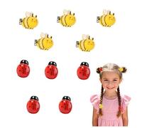 10Pcs Cute Mini Ladybug & Bee Hair Clips For Women, Small Cartoon Ladybug Barrettes Pins for Girls, Funky Insect Bug Hair Accessories For Costume Cosplay Halloween Party Kawaii Birthday Gift