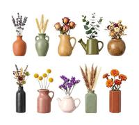 10pcs Cute Mini Vase Magnets For Fridge, Mini Ceramic Vase Refrigerator Magnets With Artificial Flowers, Funny Tiny Vases Magnet For Fridge, Office, Kitchen, Locker, Whiteboard Decoration