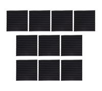 10Pcs Dark Gray Acoustic Panels, Flame Retardant Polyurethane Foam, Triangular Groove Design for Sound Absorption, Ideal for Studios, Offices, Home Theaters
