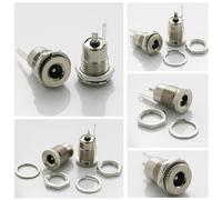 10Pcs DC-099 Power Supply Jack Socket Female Panel Connector 5.5mm 2.1/2.5mm Plug Adapter 2 Pins 5.5 * 2.1 5.5X2.5 IDGTTLDF(Waterproof cap)