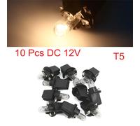 sourcing map 10pcs DC 12V 1.2W T5 Car Incandescent Dashboard Lamp Yellow Internal