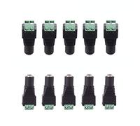 10pcs DC 12V Power Connector 5.5mm x 2.1mm Female Head Terminal Block Solderless Jack Socket 5.5x2.1mm for Surveillance Camera Led Strip