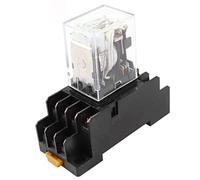 10pcs DC 220V Coil 4PDT 14 Pin Green LED General Purpose Power Relay w Socket Base