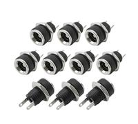 10Pcs DC022B 5.5 x 2.1mm DC Power Jack 3.5 * 1.3mm 5.5 * 2.1mm 5.5 * 2.5mm 2 Terminal 2 Pin Supply Socket Connector(10Pcs 5.5x2.5mm)