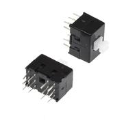 10Pcs DC30V/0.1A Multifunctional Mini Switch Double Row 12 pins self-locking 8.5x8.5x13mm Square Head Black Dual Control Button(Self-locking)
