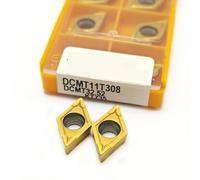 10PCS DCMT11T304 DCMT11T308 KT15 KT735 KT6020 Internal Turning Tools Carbide Insert Metal Lathe Inserts(DCMT11T308 KT735)