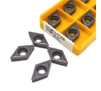 10pcs DCMT11T304 DCMT11T308 VP15TF US735 UE6020 CNC Carbide Turning Inserts Internal Turning Tools Lathe Replacement Inserts(DCMT11T308 VP15TF)