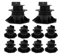 10Pcs Decking Pedestal Riser Bearing Support 60-140mm Height Adjustable Deck Raising Support Base Joist Supports for Wood, WPC, Wood and Aluminium