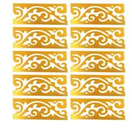 10Pcs Decorative 3D Acrylic Wall Decals Mirror Art Kick Line for Trendy Home Decor (Gold L)