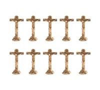 10Pcs Decorative Miniature Crosses Catholic Ornament with Base for Religous Ideas Religious Gift