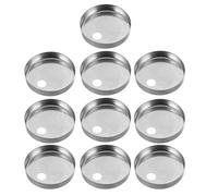 10pcs Decorative Toilet Bolt Caps 6x6x0.87cm Stainless Steel Silver | Tool Free Installation, Easy Cleaning, round Finish, for Toilet Seat Hinges and Mounting Screws