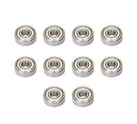10Pcs Deep Grooves Ball Bearing Double Shield 6x17x6mm Steel Set Kit High Speed Low Noise Durable for Machine Equipment Gearbox Motor