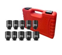 10Pcs Deep Socket Set 1/2in Drive Metric 27mm - 41mm, Heavy Duty Cr Mo Steel Socket Wrench Set with 6 Point Design, Includes Storage Case for Automotive and Mechanical