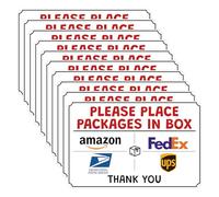 10PCS Delivery Signs for Packages Please Leave Package Here Sign Please Place Packages in Box Sticker for Home Office Shop Box Door Vinyl Self-Adhesive Stickers for Outside Deliveries