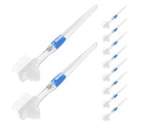 10pcs Denture Toothbrush Dual Head Plastic Cleaning Brush