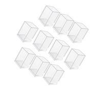 10Pcs Desktop Pen Organiser Stackable Acrylic Container for Makeup Brushes Cosmetic Use Clear Acrylic Stackable Pen Cup Multipurpose Desktop Organiser