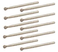10Pcs Diamond Ball Sphere Head Drill Bits, Grinding Mounted Point Burr Bit Rotary Tools for Carving, Etching, Sanding (3x3.5mm)