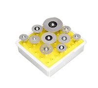 10pcs Diamond Cutting Wheels Set with 3mm Mandrel Cut-off Wheel Blades Replacement for Rotary Tool Comes Storage Box