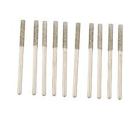 10PCS Diamond Drill Bits Set 0.8-2.5mm with 2.35mm Shank, Emery Head for Drilling Glass, Jade, Amber, Jewelry, Tiles, Porcelain, Brick and Stone, Silver(10PCS 2.0mm)