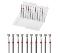 10pcs Diamond nail drill bits Set (3mm Inverted Cone Cuticle Bit, Fine-F)
