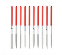 10Pcs Diamond Needle File Set - Flat, Square, Triangle, Round - 2x100mm for Precise Grinding