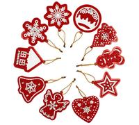 10PCS Diamond Painting Christmas Tree Pendant Kits DIY Special Shaped Diamond Art Hanging Ornaments Gift Wrap Tags Cards for Family Decor Handmade Gift (Christmas Tree Pendant Red)